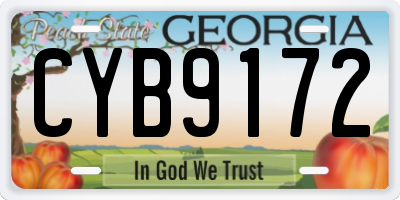 GA license plate CYB9172