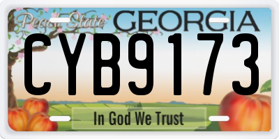 GA license plate CYB9173