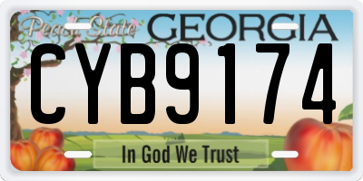 GA license plate CYB9174