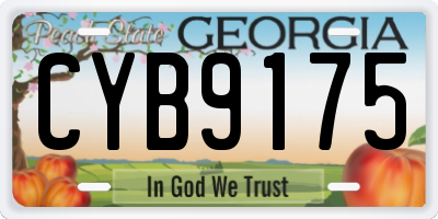 GA license plate CYB9175