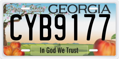 GA license plate CYB9177