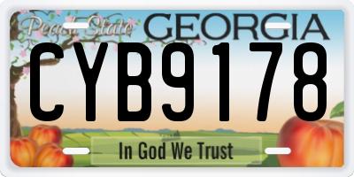 GA license plate CYB9178
