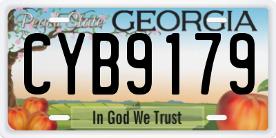 GA license plate CYB9179