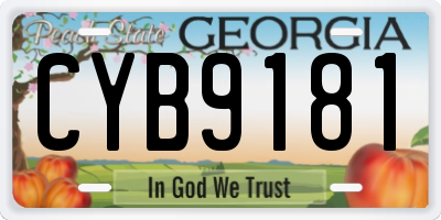 GA license plate CYB9181