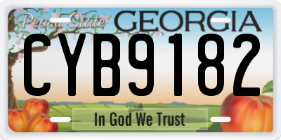 GA license plate CYB9182