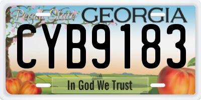 GA license plate CYB9183