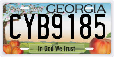 GA license plate CYB9185