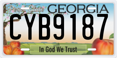 GA license plate CYB9187
