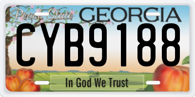 GA license plate CYB9188