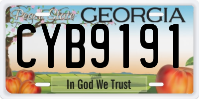 GA license plate CYB9191
