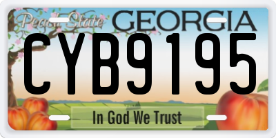 GA license plate CYB9195