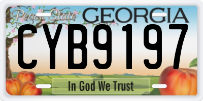 GA license plate CYB9197