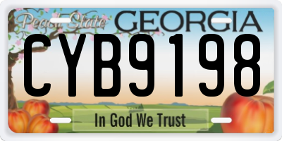 GA license plate CYB9198