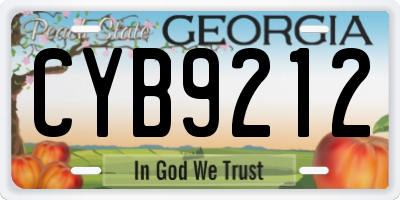 GA license plate CYB9212