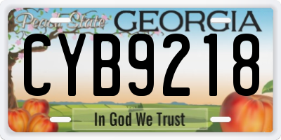 GA license plate CYB9218