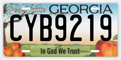 GA license plate CYB9219