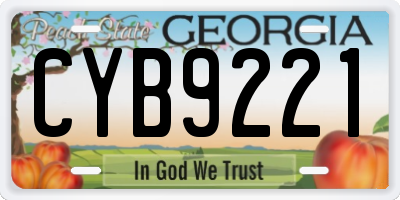 GA license plate CYB9221