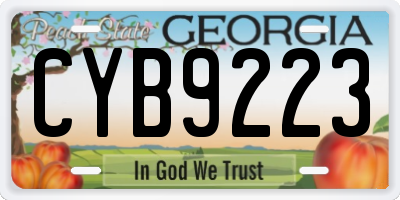 GA license plate CYB9223