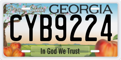 GA license plate CYB9224