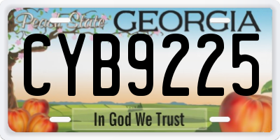 GA license plate CYB9225