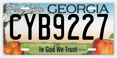 GA license plate CYB9227