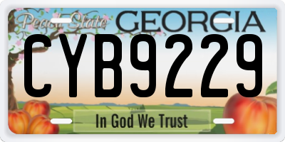 GA license plate CYB9229