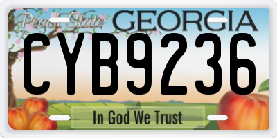 GA license plate CYB9236