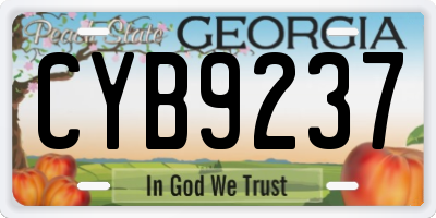 GA license plate CYB9237