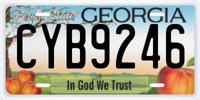 GA license plate CYB9246