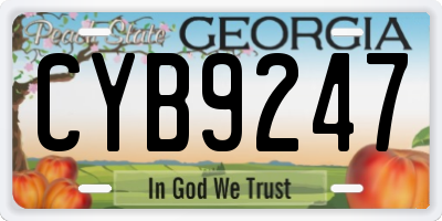 GA license plate CYB9247