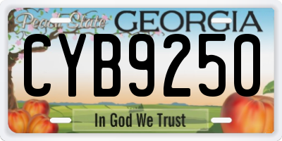GA license plate CYB9250