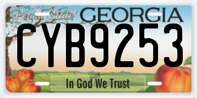 GA license plate CYB9253