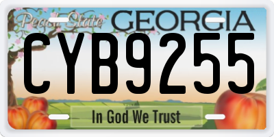 GA license plate CYB9255
