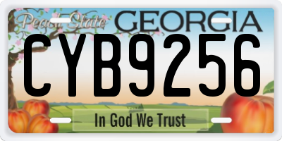 GA license plate CYB9256
