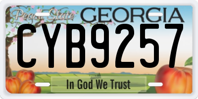 GA license plate CYB9257