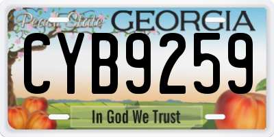 GA license plate CYB9259
