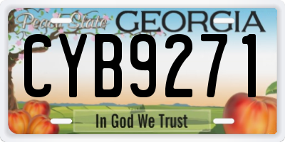 GA license plate CYB9271