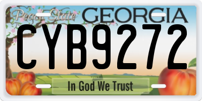 GA license plate CYB9272