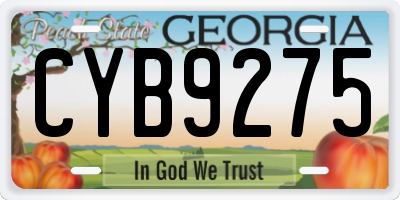 GA license plate CYB9275