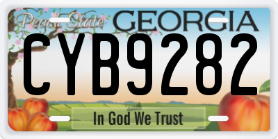 GA license plate CYB9282