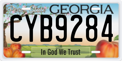 GA license plate CYB9284