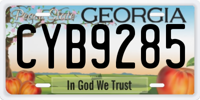 GA license plate CYB9285