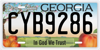 GA license plate CYB9286