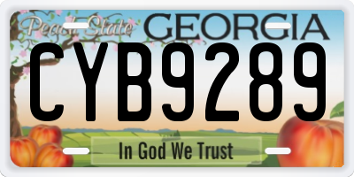 GA license plate CYB9289
