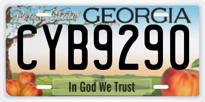 GA license plate CYB9290
