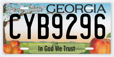 GA license plate CYB9296