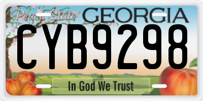 GA license plate CYB9298