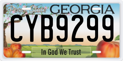 GA license plate CYB9299