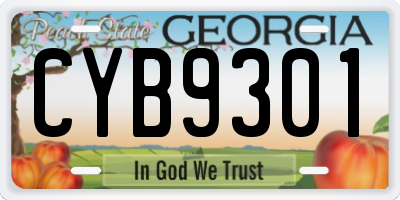GA license plate CYB9301