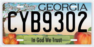 GA license plate CYB9302